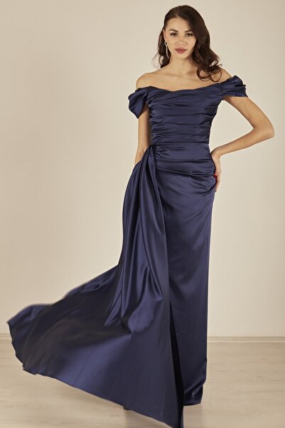 belamore Dlouhé večerní šaty ze saténové látky