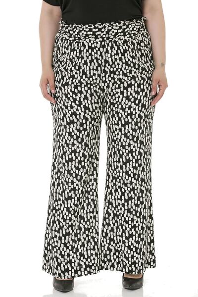 DISENTIS MODEST بنطلون نسائي فضفاض واسع الساق برباط مطاطي واسع الخصر مقاس كبي...