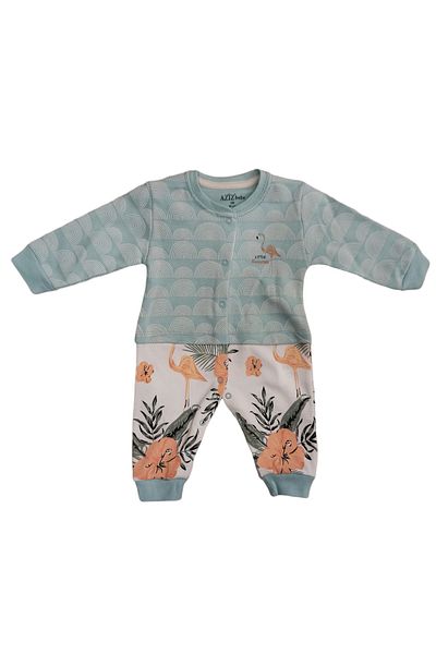 Aziz Bebe 0-6 Months Jumpsuit with Snap Fasteners Without Booties