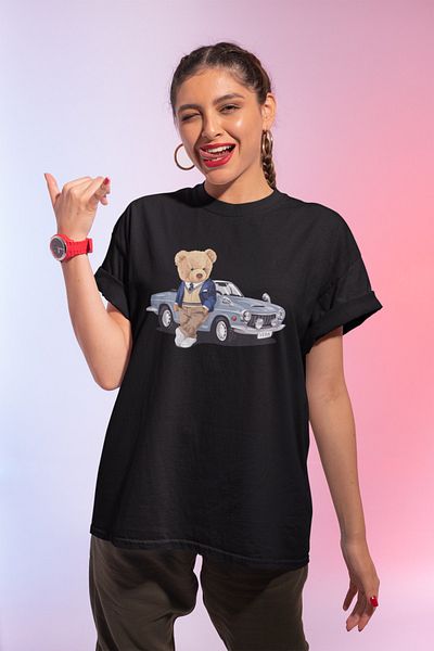 Pasage Μαύρο μπλουζάκι με στάμπα Oversize