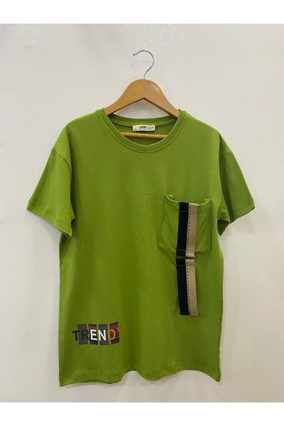 Çikoby Boy's Short Sleeve Green T-Shirt