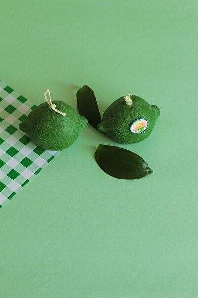 Morf Lime Candle Gerçek Lime Boyutunda Kokulu Doğal El Yapımı Dekoratif Vegan...