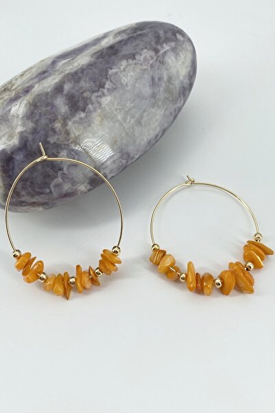 Cocopelli Concept أقراط دائرية من الحجر الطبيعي المكسور