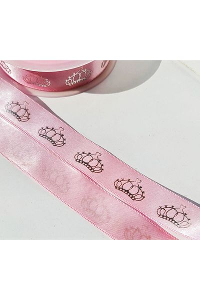 ÜNSALAN HOBİ Σατέν Κορδέλα King Queen με σχέδιο 5 μέτρα 2,5cm