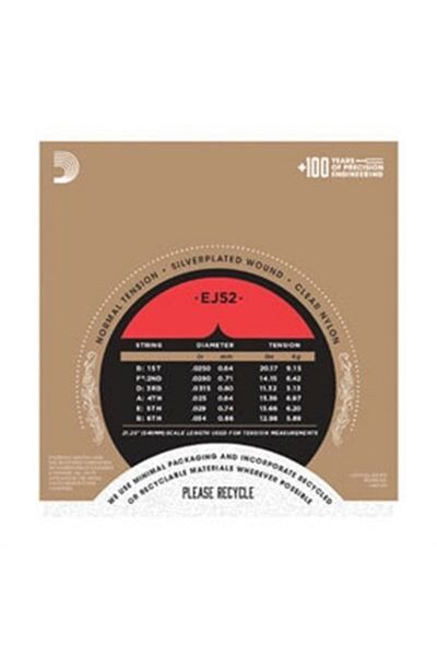 Daddario D ́addario Ej52 Alto, 1/4, 2/4, 3/4 Classical Guitar String