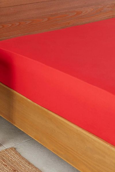 Nautica Home Red 100% Cotton Single Fitted/Elastic Sheet