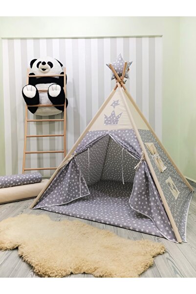 Miyu Kızıldereli Çocuk Oyun Çadırı Minderli Ve Sabitleme Mekanizmalı