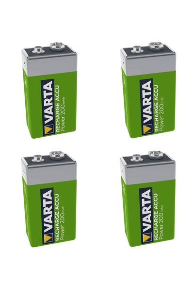 ATAELEKTRONİK 4 Adet Varta 9 Volt 200 9v 200mah Şarj Edilebilir Kare - Sensör...