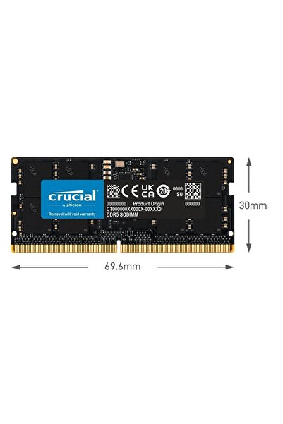 Crucial 16gb Kit (2x8gb) Ddr5 4800 Sodımm Cl40 (16gbit) Ct2k8g48c40s5 Notebook Ram Bellek