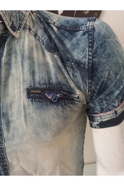 GGMM Cămașă pentru bărbați din denim sport din lycra țesătură lyocell