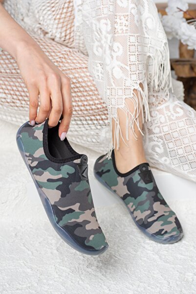 İmerShoes Unisex Kamuflaj Deniz Sandaleti Kaymaz Taban Çok Amaçlı Plaj Yüzme Deniz Havuz Rafting Patiği 150