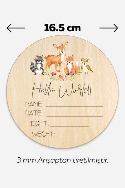 Enjoymydesign Baby Tag Wooden Birth Information Board 16.5 cm Newborn Baby Gift Wooden Imprint Memory Card
