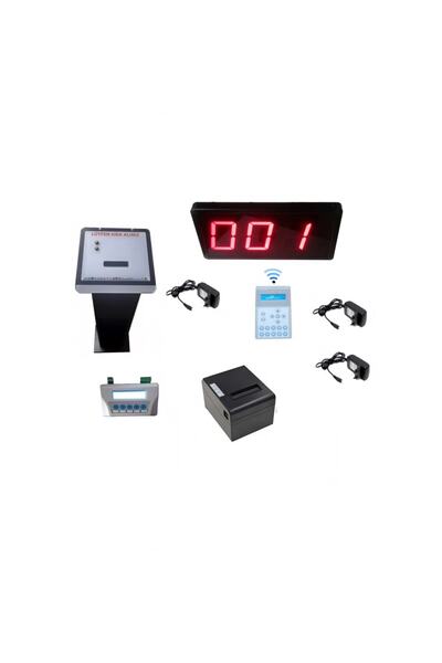 TEKNOMERKEZ Kablolu Kiosk Ve Printer'lı Lcd Keypad Li Sıramatik (numaratör) S