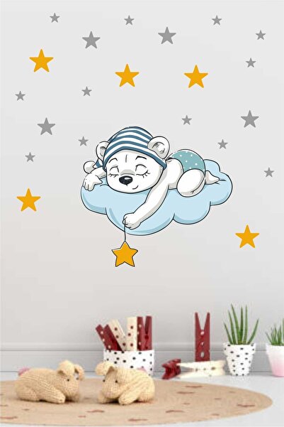 efekt reklam Urs Dormit Pe Nor Copii Cameră Bebeluş Adeziv Steaua Tapet Acces...