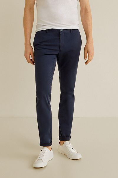 MANGO Man Men's Navy Blue Trousers 53140431