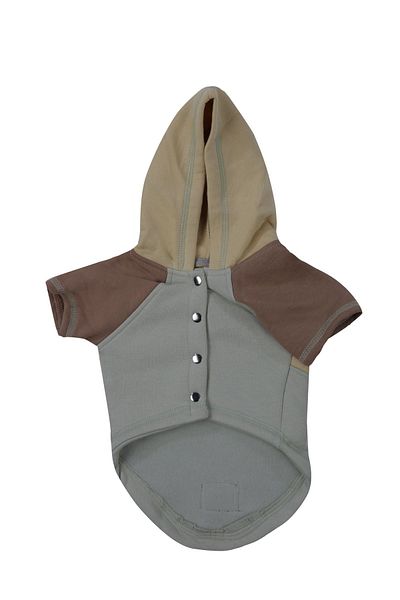 Glipet Cat And Dog Dress - Single Button Hooded Gray