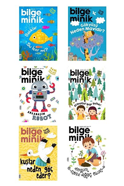 Bilge Minik Dergisi Tohum Nasıl Ağaç Olur ? - Arkadaşım Robot - Kuşlar Neden Göç Eder ? - 6 Dergi Tatil Seti