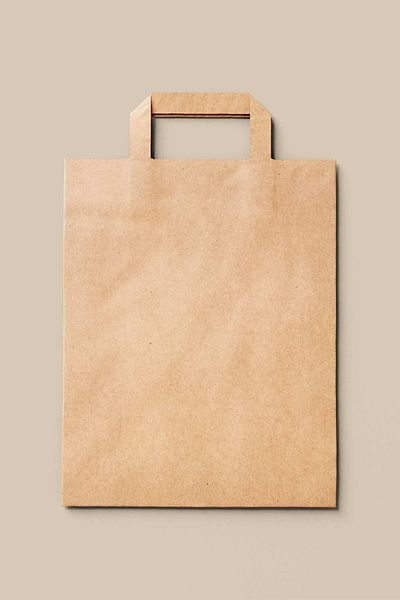 Milenay Kraft Bag, Plain Handle Paper Bag, 32X28X16Cm, 10 Pieces
