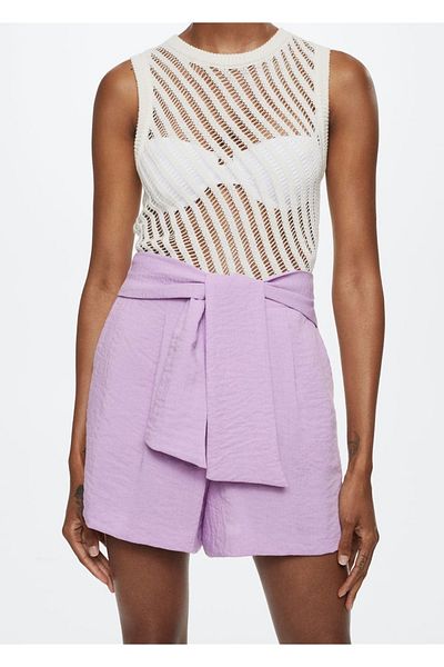 MANGO Woman Pantaloni scurți fluidi cu centuri
