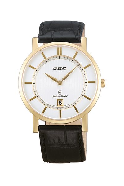 Orient Fgw01002W0 Leather Black White Dial 38 mm Men's Wristwatch