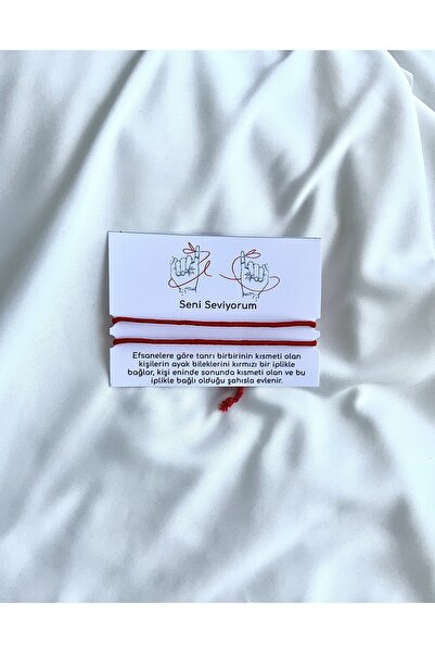 Atölye Merdiven Seni Seviyorum Kırmızı Kaderin Ipi Çift Bileklik Seti Bff, Sevgili Bilekliği Hediyelik Bileklik