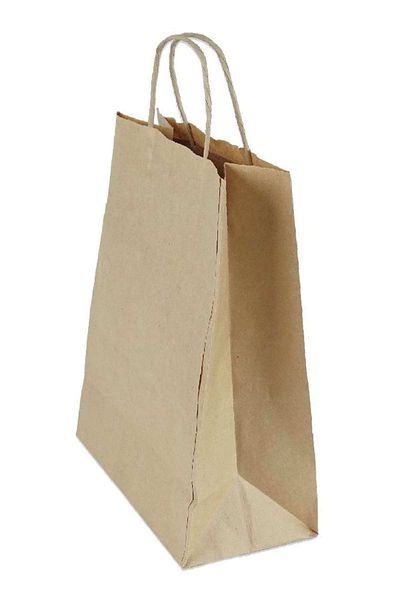 Milenay Auger Twist Handle Kraft Paper Bag, 25x31x12cm, 300 Pieces