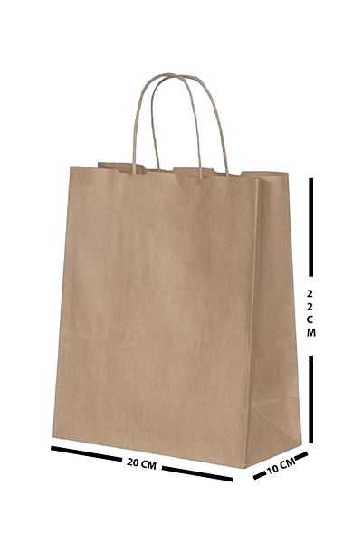 Kraft Auger Handle (RED HANDLE) Bag 20*10*22, 25 Pieces