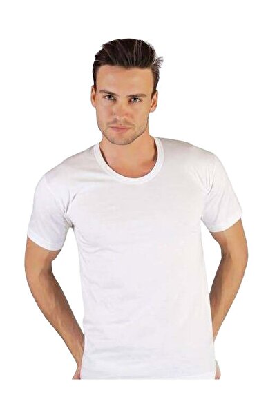 Tutku 6 Pieces 0103 Men's Crew Neck Undershirt White 100% Cotton - - Undershirt - White - 3 L