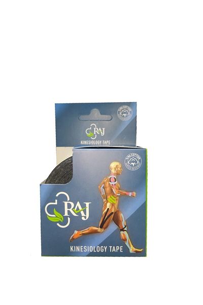 RAJ Black Tape Kinesio Pain Sports Tape 5m X 5cm