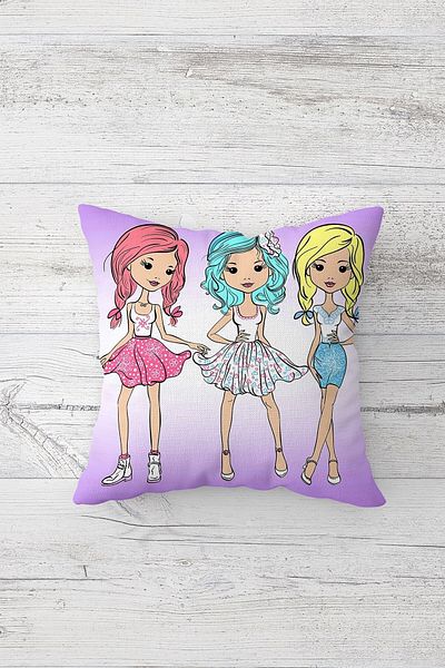 on the clouds Pop Art Cool Girls Husă de pernă cu fermoar ascuns, imprimată pe două fețe, pentru scaun