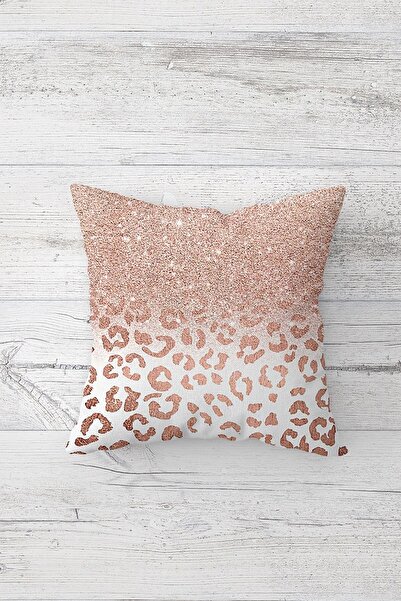 Pelangi Payet Leopar Desenli Çift Tarafı Baskılı Gizli Fermuarlı Yastık Kılıf...