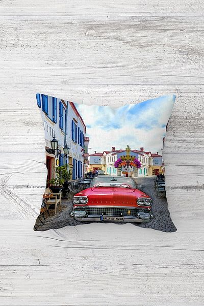 on the clouds Retro Cart Street View Single Sided Hidden Zipper Decorative Throw Pillow Sofa Cushion Cover