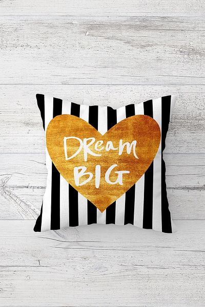 on the clouds Dream Big Written Heart Imprimat pe o parte Fermoar ascuns Pernă Pernă Husă de pernă pentru scaun