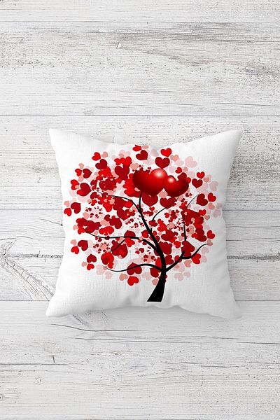 on the clouds Heart Tree One Side Printed Hidden Zipper Pillowcase Throw Pillow Sofa Pillow Case