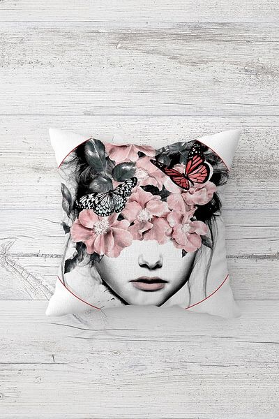 Pelangi Abstract Print Flower Double Sided Printed Hidden Zippered Pillowcase Throw Pillow Seat Pillowcase