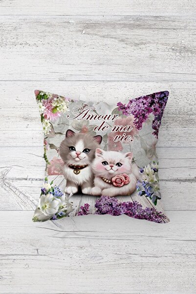 Pelangi لطيف القط مع القط لطيف الطباعة على الوجهين المخفية زيبر فتاة شابة رمي...