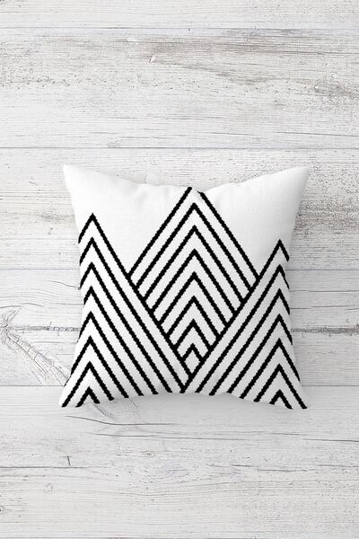 Pelangi Lines And Triangle Pattern Double Sided Printed Hidden Zippered Pillo...