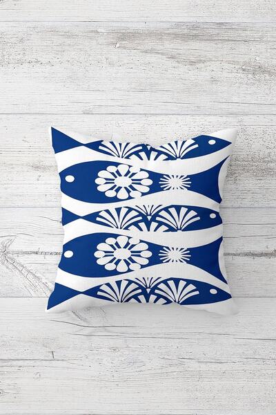 Pelangi Ethnic Pattern Fish Double Sided Printed Hidden Zippered Pillowcase T...