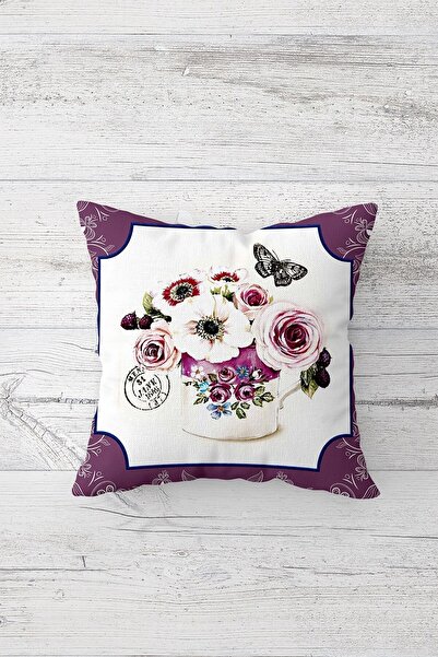 Pelangi Klebek Flower Patterned Double Sided Printed Hidden Zippered Pillowca...