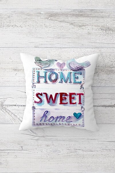 Pelangi غطاء وسادة بسحاب مخفي مطبوع على الوجهين من Home Sweet Home، غطاء وساد...