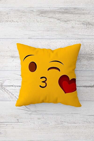 Pelangi القلب قبلة الرموز التعبيرية مزدوجة الجانب مطبوعة المخفية انغلق وسادة ...