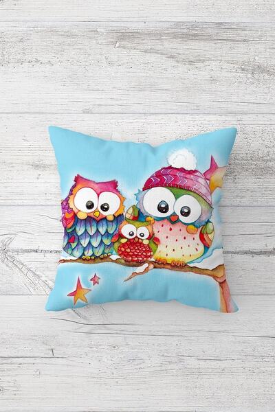 Pelangi غطاء وسادة على شكل بومة على شكل بومة على شكل شجرة بطباعة على الوجهين ...