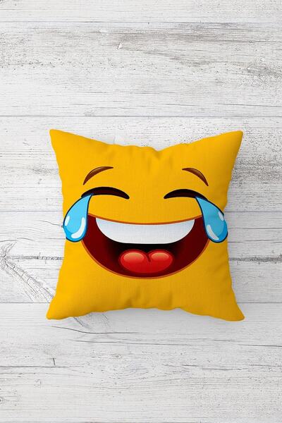Pelangi غطاء وسادة بسحاب مخفي مطبوع على الوجهين من Smiley Emoji، غطاء وسادة للمقعد