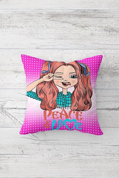 Pelangi الفن البوب فتاة غمزة الطباعة على الوجهين المخفية انغلق كيس وسادة رمي ...