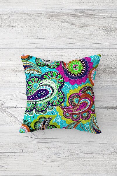 Pelangi Colorful Ethnic Pattern Double Sided Printed Hidden Zippered Pillowca...