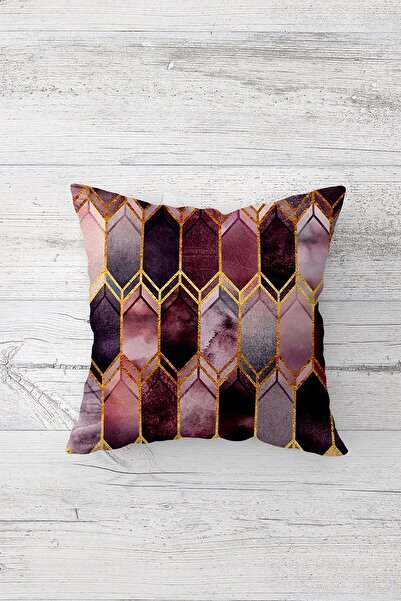 Pelangi غطاء وسادة بتصميم هندسي ملون على شكل قرص العسل مزدوج الجوانب وسحاب مخ...