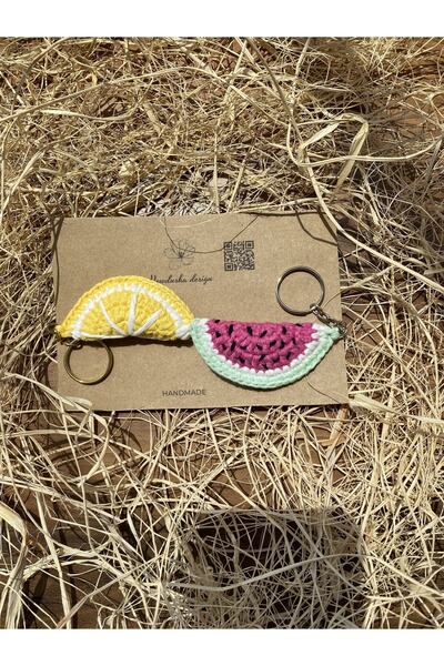 Nevdusha Design Karpuz Ve Limon Dilimli Örgü Anahtarlık