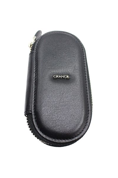 Grande Deri Grande 716 100% Genuine Leather Keychain Black