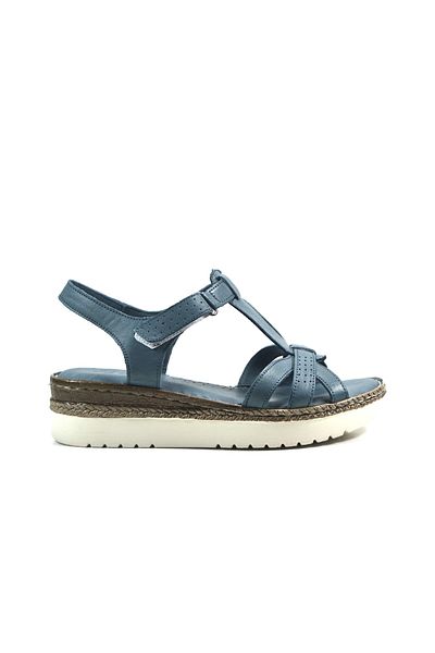 Beety 22by65.1617 Sandale de damă din piele naturală albastră anatomică confort
