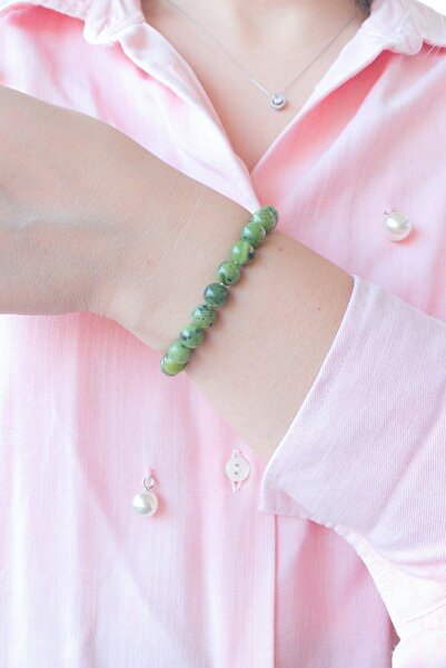 Lalibo سوار من الحجر الطبيعي للجنسين من اليشم الكندي الأولشقرا جذر القلب الرابع، حجر شفاء الثور السمكي التوائم